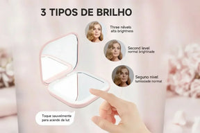 Espelho compacto com luzes